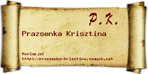 Prazsenka Krisztina névjegykártya